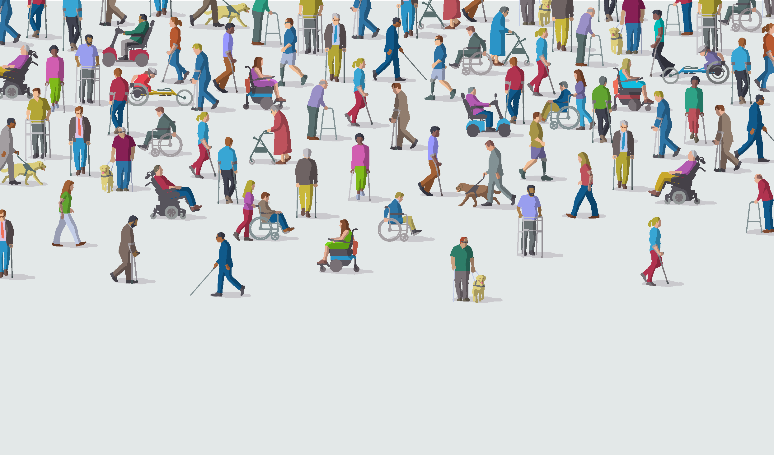 Illustration som visar personer med funktionsnedsättningar