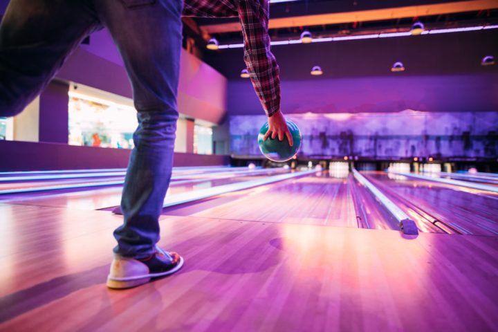 Man playing bowling